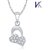 V. K Jewels Two Heart  Rhodium plated Pendant-  PS1045R 