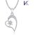 V. K Jewels Heart with Star Rhodium plated pendant -  PS1050R