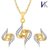 V. K Jewels Amazing Gold and Rhodium Plated Pendant set with Earrings -  PS1015G 
