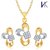 V. K Jewels Incredible Gold and Rhodium plated Pendant set with Earrings -  PS1019G 