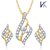 V. K Jewels Fashionable Gold And Rhodium Plated Pendant Set With Earrings - by Vkjewelsonline 