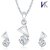 V. K Jewels Passionate Rhodium Plated Solitaire Pendant Set With Earrings-p by Vkjewelsonline 