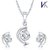 V. K Jewels Arrow Curve Rhodium Plated Solitaire Pendant Set With Earrings- by Vkjewelsonline 