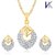 V. K Jewels Blossom Cherry Gold and Rhodium plated Pendant set with Earrings -  PS1035G 