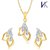 V. K Jewels Two Leaf Gold and Rhodium plated Pendant set with Earrings -  PS1036G 