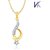 V. K Jewels Moon Star Gold And Rhodium Plated Pendant - Ps1055g by Vkjewelsonline 