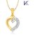 V. K Jewels Heart Shaped Gold and Rhodium Plated Pendant -  PS1056G