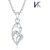 V. K Jewels Heart Design Rhodium Plated Pendant Set With Earrings - Ps1009 by Vkjewelsonline 