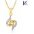 V. K Jewels Amazing Gold and Rhodium Plated Pendant set with Earrings -  PS1015G 