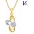 V. K Jewels Incredible Gold and Rhodium plated Pendant set with Earrings -  PS1019G 