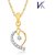V. K Jewels Mango Shaped Gold Pendant set with Earrings -  PS1020G