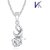 V. K Jewels Divine Solitaire Rhodium Plated Pendant Set With Earrings-PS1022R 