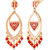 Jewelmaze Red Meenakari Gold Plated Dangler Earrings-AAB3206