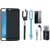 Oppo A37 Soft Silicon Slim Fit Back Cover with Memory Card Reader, Free Selfie Stick, Tempered Glass, Earphones and LED Light
