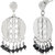 Jewelmaze Black Beads Silver Plated Dangler Earrings-AAB3211