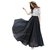 Rosella Black Plain Flared Skirt for Women