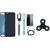 Motorola Moto C Soft Silicon Slim Fit Back Cover with Free Spinner, Selfie Stick, Tempered Glass, LED Light and AUX Cable