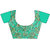 CRAZYDDEAL Sea Green and Cream Silk and Net Embroidered Half Half Designer Saree