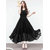 Westchic Plain Black Georgette Maxi Dress for Women/Girl