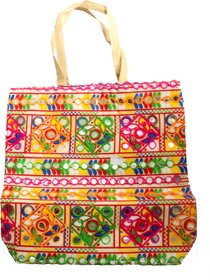 Vrindavan Bazaar A multicolor squire embroidery bag