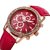 Wonder Round Cronograph Pettern Pink Leather Belt Wrist Watch For Women (93)