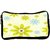 Green Flowers Poly Canvas S Multi Utility Travel Pouch