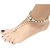 JewelMaze Glass Stone And Pearl Gold Plated Chain Single Anklet-FAJ0134