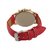 Wonder Round Cronograph Pettern Red Leather Belt Wrist Watch For Women (94)