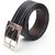 Black Leatherite Belt With Stitch Details rrr11