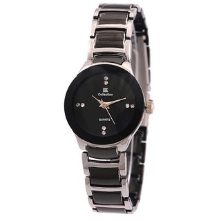IIK Collection Silver and Black Analog Watch for woman