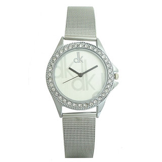 Dk Silver Analog Round Shape Women Watch