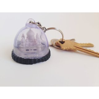Taj Mahal Key chain set of 2 pair white tajmahal water filled inside with sparkle use in car bike home office keys