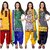 The Four Hundred Women's PolyCotton Printed Free Size Unstitched Regular Wear Kurti Material (Combo pack of 4)