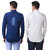 Cavender Combo of Denim Blue  Cotton white Slimfit shirts