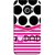 FUSON Designer Back Case Cover For HTC 10 :: HTC One M10 (Pink Design Paper Big Black Circles Bubbles )