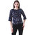 Delux Look Women's Blue print poly crepe Top (DLX-145)