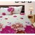 Home Berry Floral Polycotton Peach Finish Double Bed Sheet With Two Pillow Cover