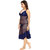 Be You Navy Blue Solid Women Nighty with Robe