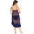 Be You Navy Blue Solid Women Nighty with Robe