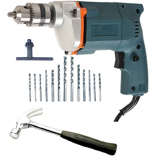 Tiger 10 mm Electric drill Machine with hammer + 13 HSS Bits