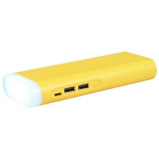 134075447-shopclues.com Maxim High Speed Charging 10000 Mah Top Light Power Bank (Yellow) Suitable For All Smart Phones