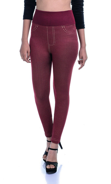 maroon jeggings online