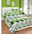 Fame Sheet Cotton White  Green Diamond Pattern Double Bedsheet
