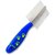 W9 Imported High Quality Double Sided Pet Comb Stainless Steel Pin Dog Grooming Brush With Soft Grip Handle  (Blue)