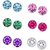 Om Jewells Crystal Jewellery Combo of Six Multi colour Stud Earrings Designed for Girls and Women CO1000048