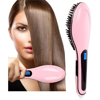 s4d Fast Hair Straightener Brush with Temperature, 464466966 Pink