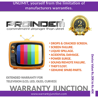 PROINDEM LED/OLED/CURVED TV 2 years Protection Plan (Device value 30000Rs. to 39900Rs.) offer