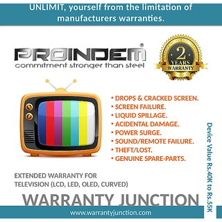 PROINDEM LED/OLED/CURVED TV 2 years Protection Plan (Device value 40000Rs. to 54900Rs.) offer