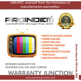 PROINDEM LED/OLED/CURVED TV 2 years Protection Plan (Device value 70000Rs. to 99900Rs.) offer