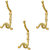 Casa Decor Set Of 3 Wall Hooks Hanging Clothes Hat Coat Robe Hangers Metal Single Hook Door Hook Wall Mounted Single Hook Hanger Golden Powder Coated